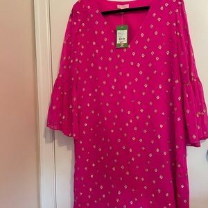 Caroline Silk Tunic Dress - Piñata Pink - NWT